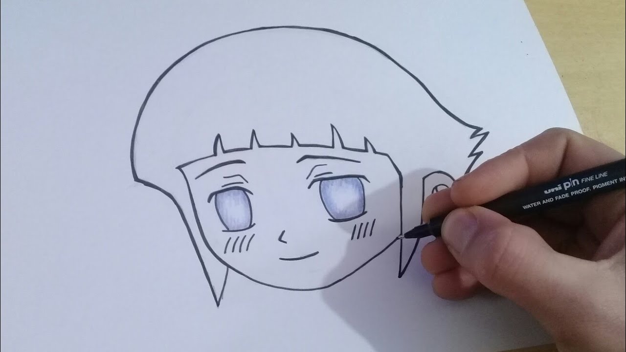 Como dsenhar a Hinata Hyuga kawaii 