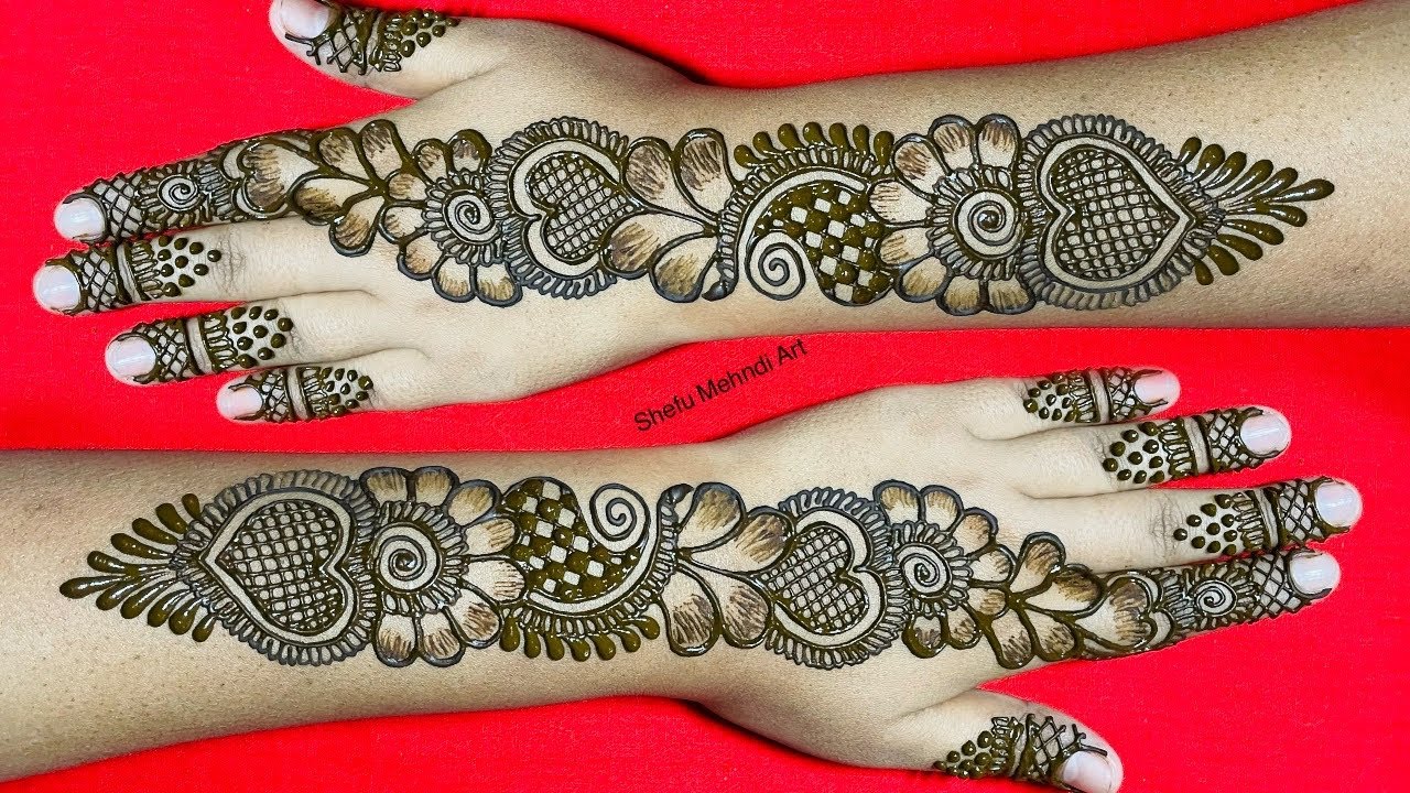 New year 2023 special simple arabic mehndi design || full hand new ...
