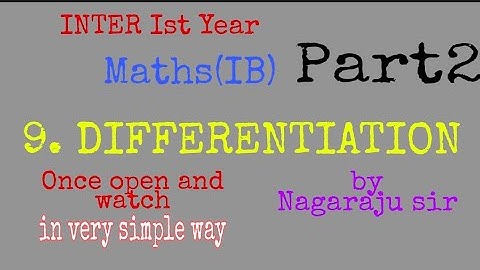 DIFFERENTIATION PART2 by Nagaraju Sir/Inter Ist Year MathsIB