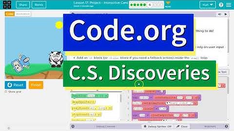 Code.org Lesson 18.5 Project - Interactive Card | Tutorial with Answers | Unit 3 CS Discoveries
