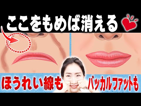 Massage Here to Get rid of Sagging around Mouth! Remove Nasolabial Folds and Buccal Fat