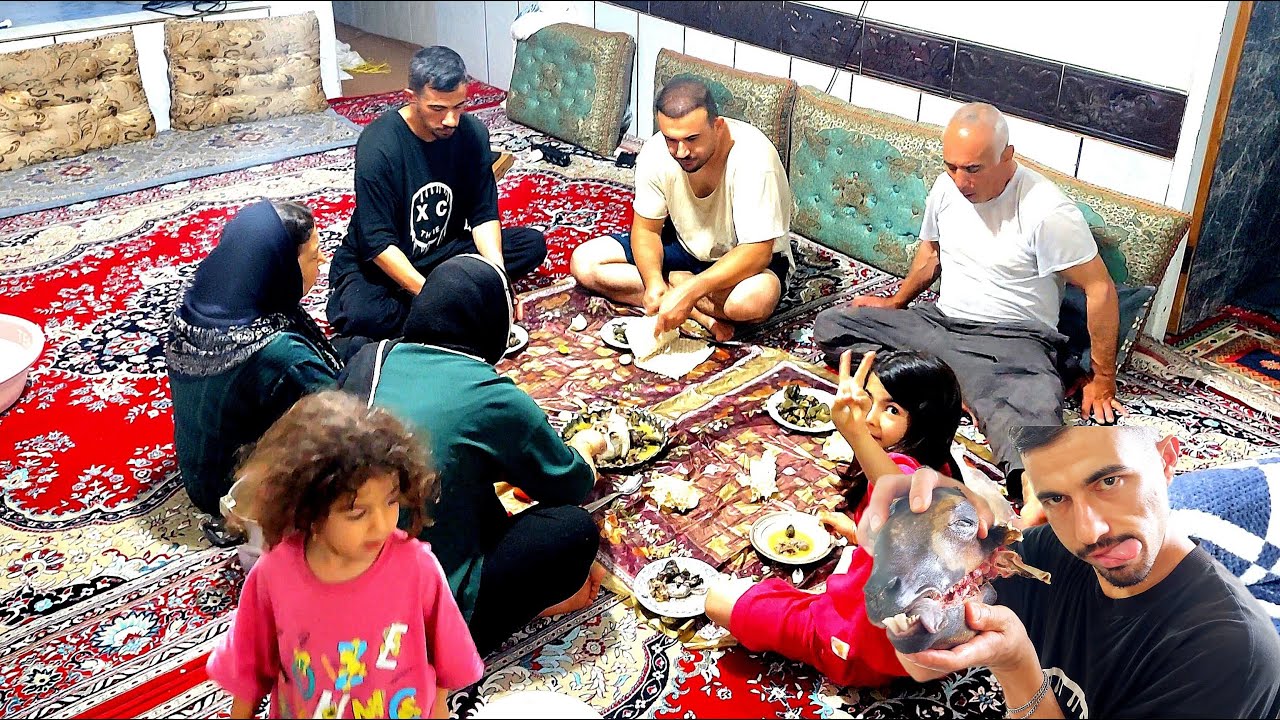 Feasting on Sheep's Head and Legs at an Iranian Village Family Dinner