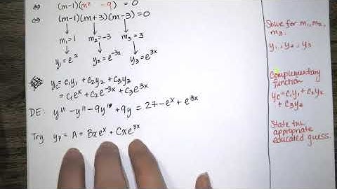 Fall 2020 Quiz 5 Problem 3 - Method of Undetermined Coefficients
