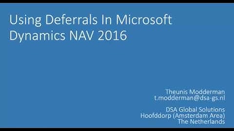 Deferral Posting in Microsoft Dynamics NAV