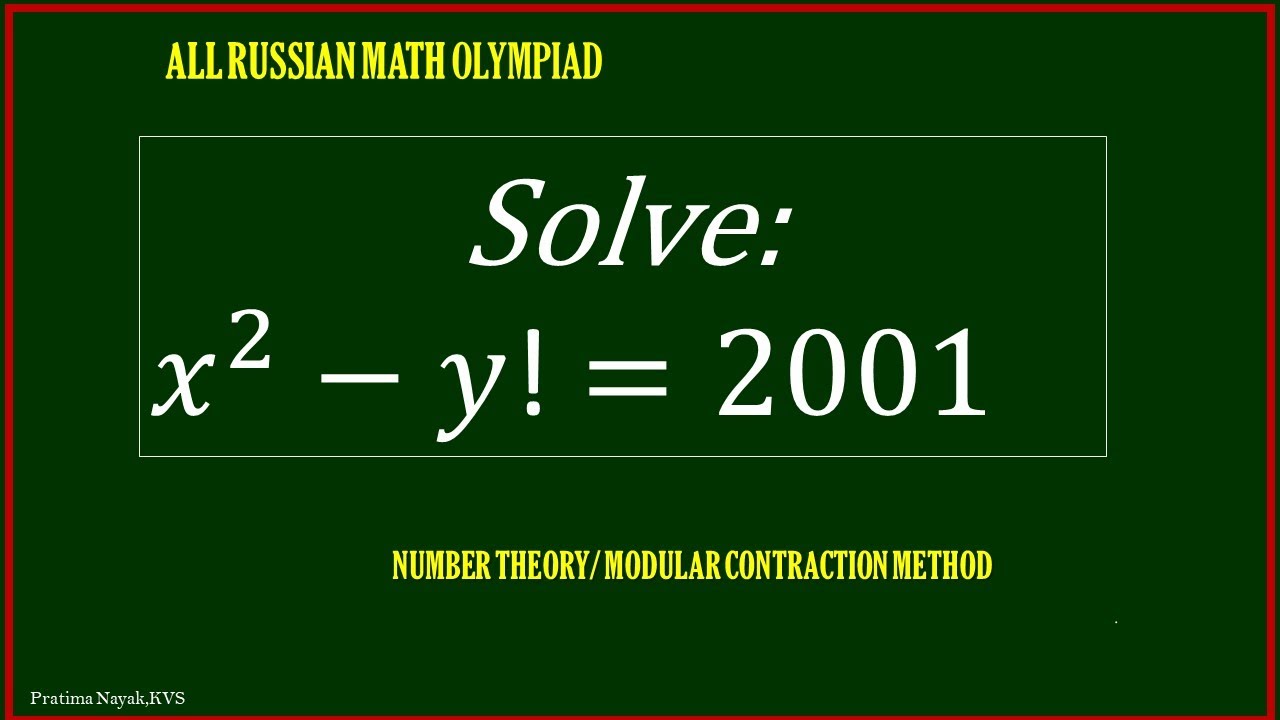 How to solve 2 2001by modular contradiction method math