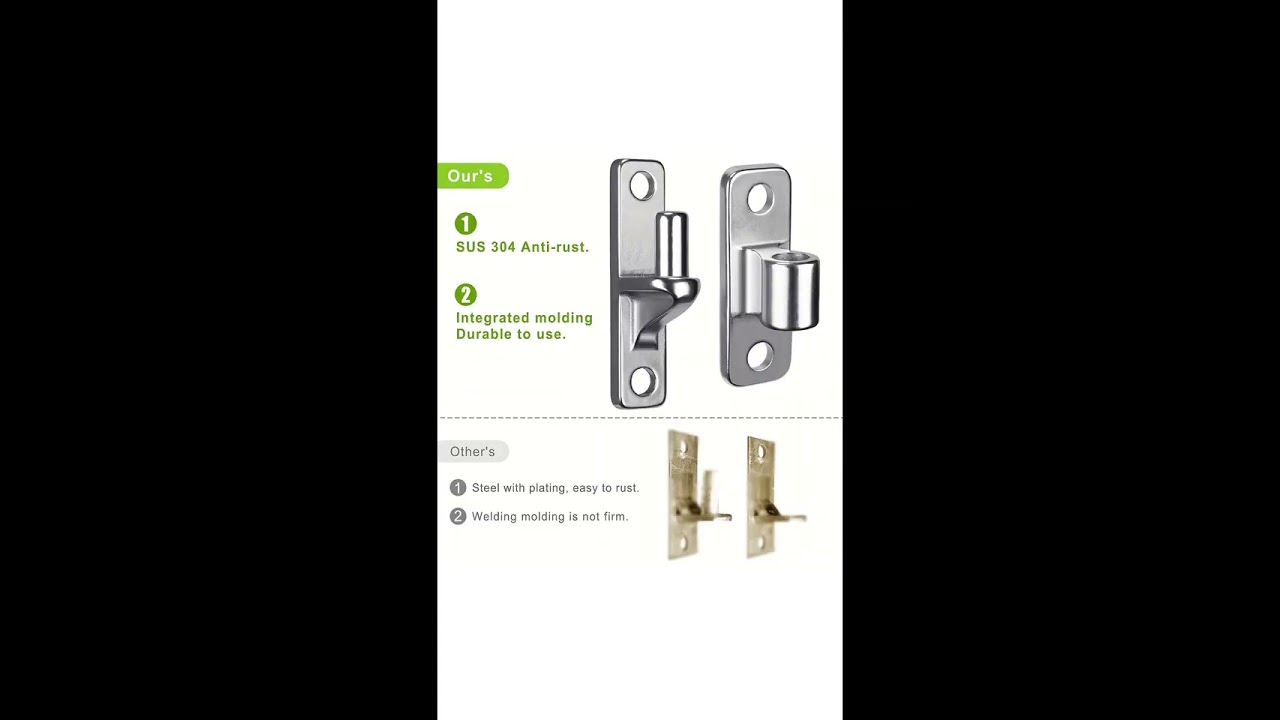 304 Stainless Steel Gate Hinges, 2Pack Wall Mount Gate Hinges for Farm Gates