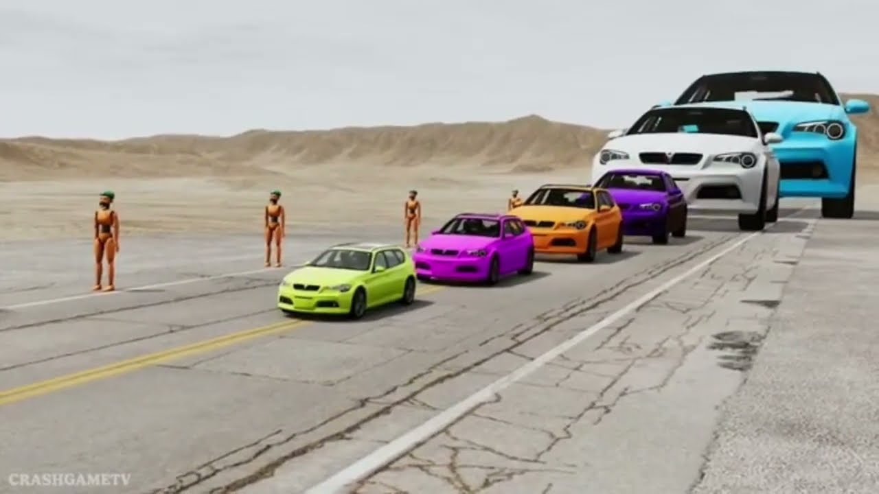 Small to Giant Cars vs Giant Bulge - BeamNG.drive