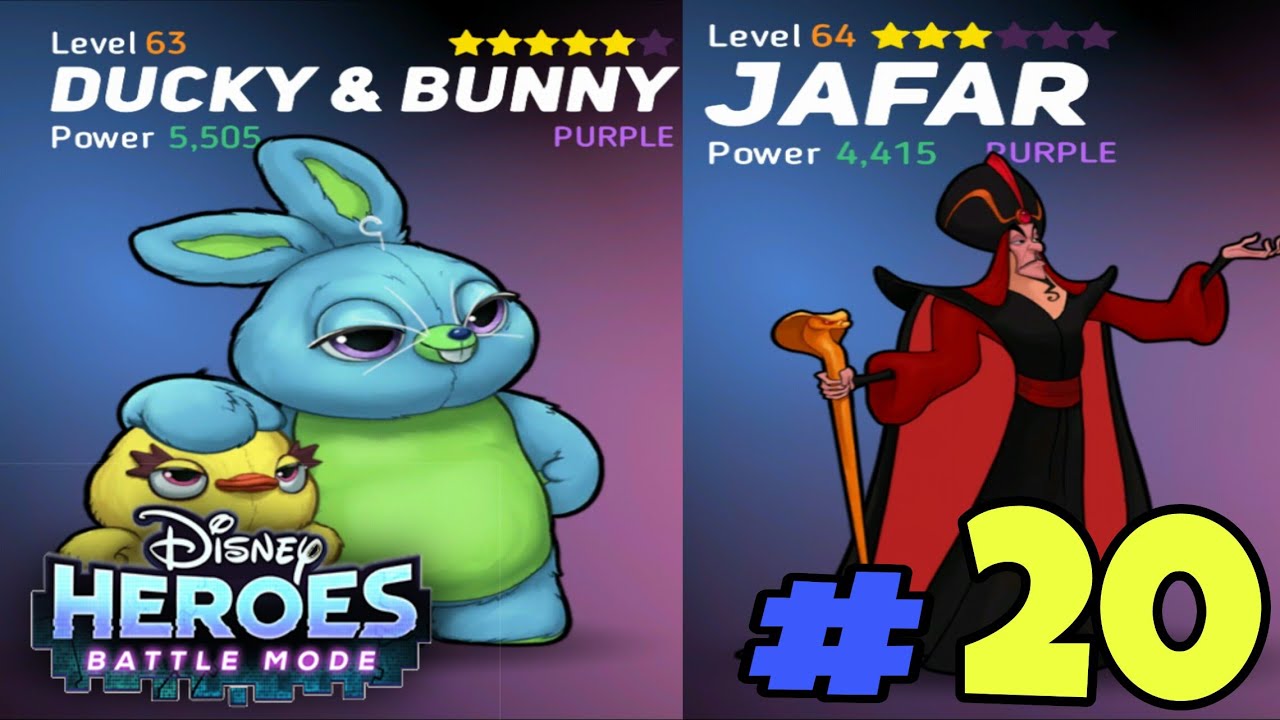 Disney Heroes Battle Mode Gameplay Part 20 Jafar 3 Star and Ducky And Bunny 5 Star!!!
