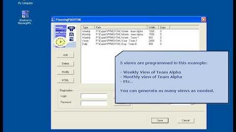 Visualisation planning tool PlanningPMEHTML (english)