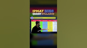 IPMAT QUANTS 2026 SYLLABUS #shorts #ipmatwallah