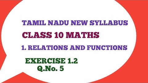 10th maths EXERCISE 1.2 5th sum Relations and functions | tn syllabus | CHAPTER 1 solution samacheer