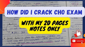 How did i crack CHO exam with 20 pages notes Only | community health officer exam selection tips