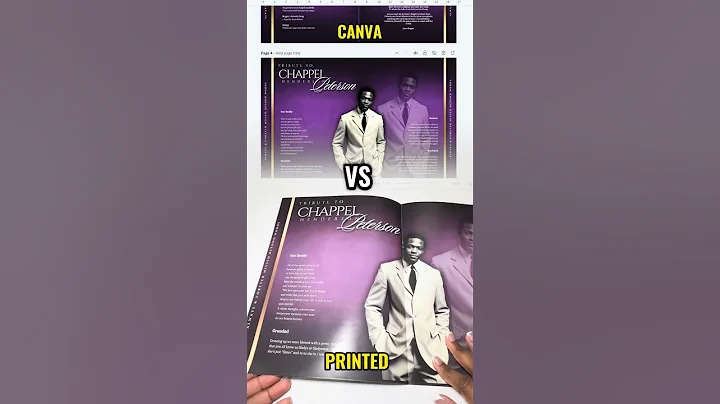 Printed vs Canva How Your Funeral Program Really Looks!#GraphicDesign #CanvaTutorial #FuneralProgram