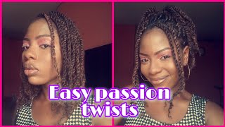 How to: EASY OMBRE PASSION TWISTS ||no crochet, rubberband