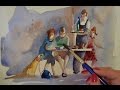 Watercolour demo - painting people on the move