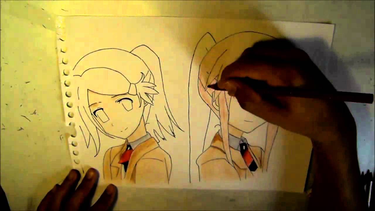How to draw Ako & Riko from Kiss X Sis [バランスKISS] - YouTube