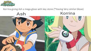 Korrina giving Ash a mega glove with key stone ( * having almost identical gloves)￼