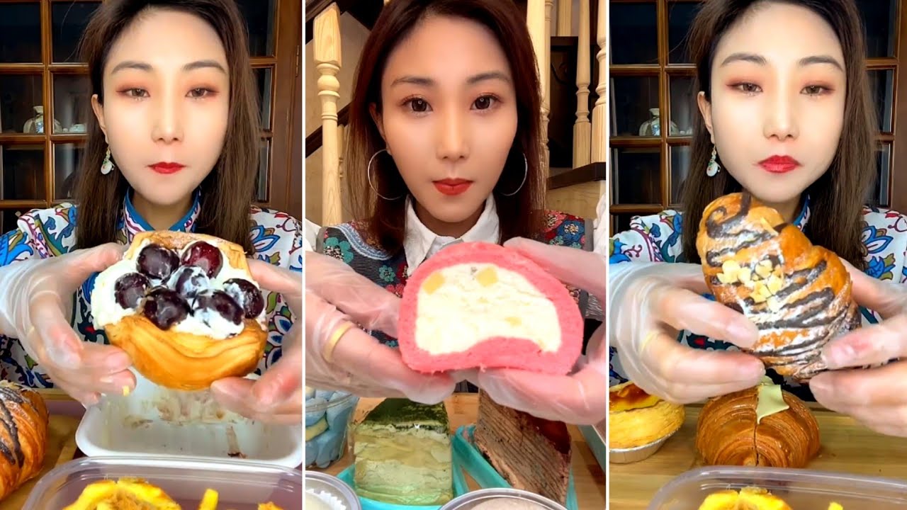 [ENG SUB] Pistachio Croissant,Goddess Peach Rolls, Matcha,CocoaTaro and Coconut Milk Rolls#asmr#food