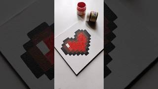 easy pixel heart painting❤ #love #pixelheart #art #pixelart #pixel #aestheic #acrylicscenery #diy