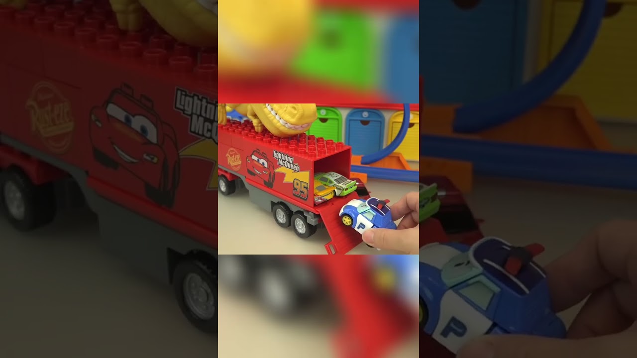 Dinosaur on a Lightning McQueen Truck: The Ultimate Toy Combo! 