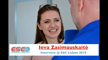 Ieva Zasimauskaite (Lithuania) interview @ Eurovision 2018 Lisbon | ESC Radio