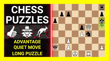 Chess Puzzles to Practice. Themes: Advantage, Quiet move, Long puzzle. Learn Chess