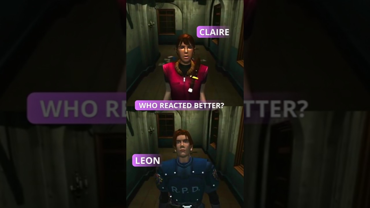Who Reacted Better? 😳 Resident Evil 2 Licker Scene | Claire vs Leon