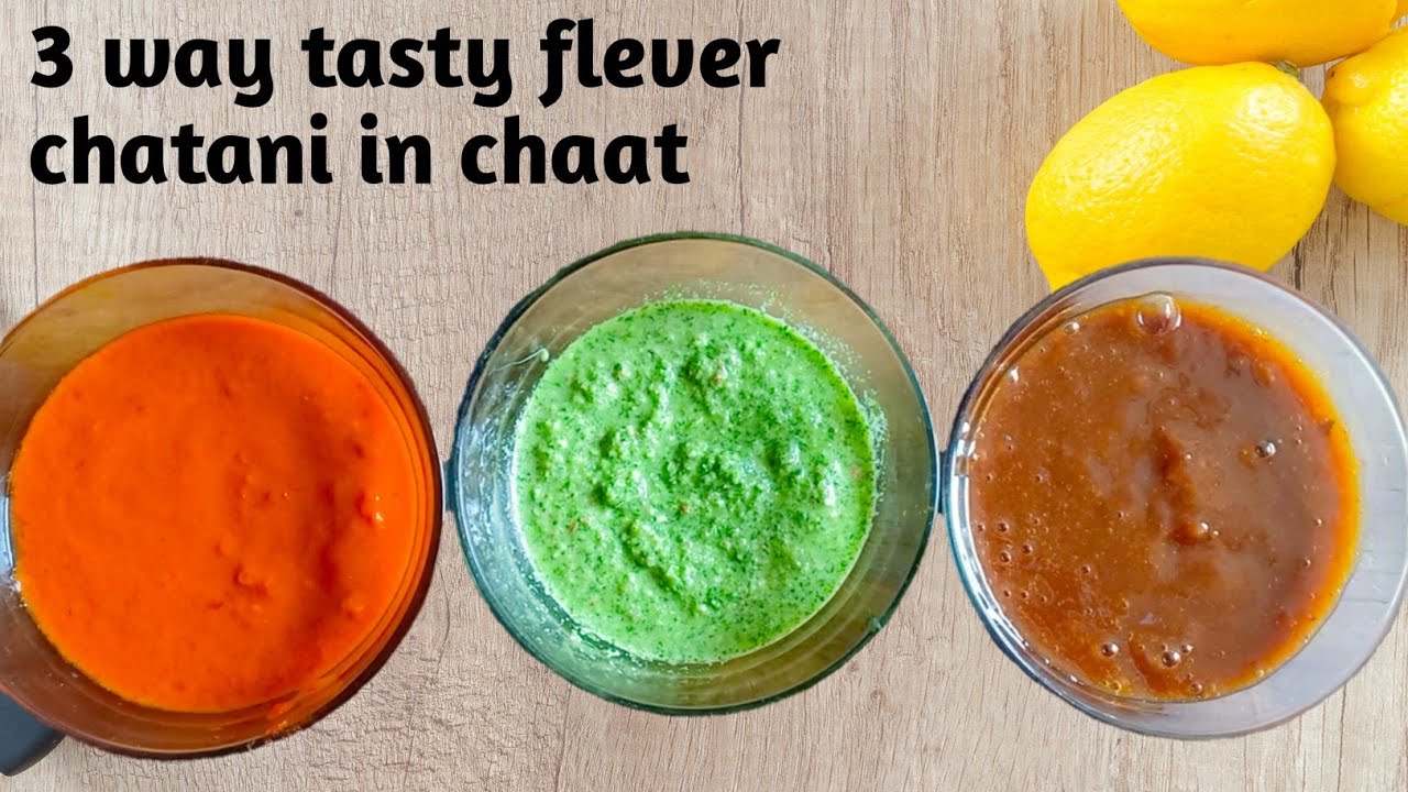 basic & easy 3 chaat chutney recipe Rad chutney Green chutney & dates