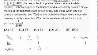 2010 Amc 12 A Problem 19 Probability, Marbles