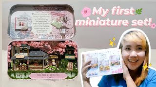 My First Time Building A Miniature Set! | Cherry Blossoms Miniature Box Theatre Set