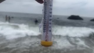 Measuring ocean temperature in Laguna Beach