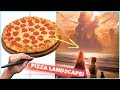 Turning a pizza into a landscape