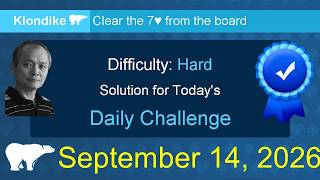 Microsoft Solitaire Collection Klondike - Hard - September 14, 2026