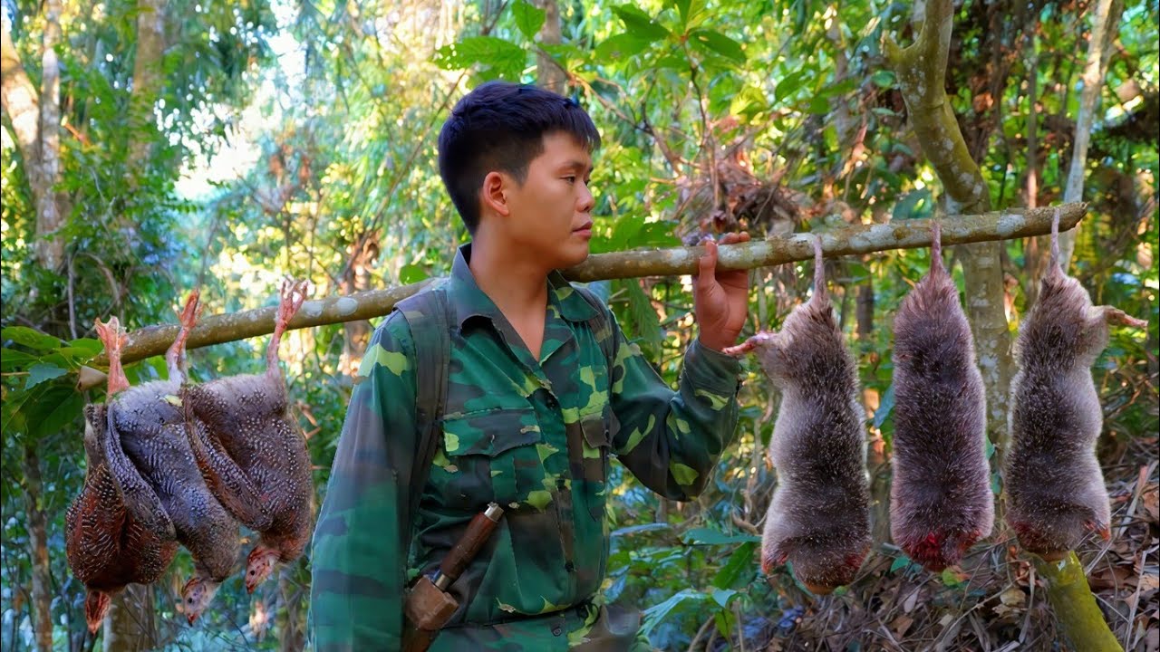 200 Days of Survival, night hunting, wild hunting, traps, wild chicken, wild boar, stream fish