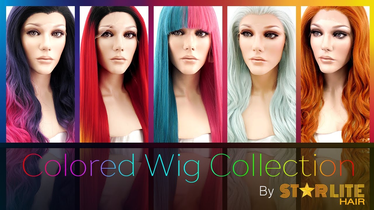 starlite hair, wig, synthetic wigs, lace front wig, colorful wig, omb...