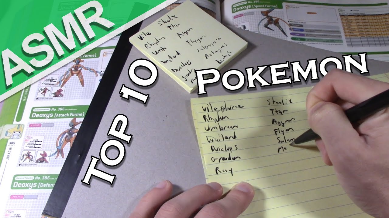 [ASMR] My Top 10 Favorite Pokemon - YouTube