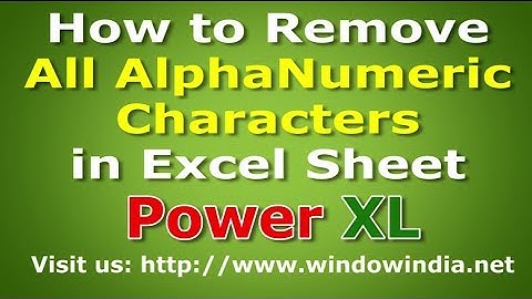 How to remove alphanumeric characters in excel
