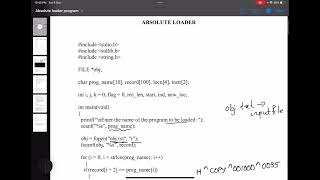 Absolute loader program