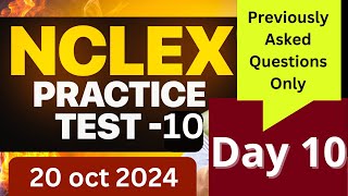 Day 10 ( Q 751-825 ) 4500 previously asked questions series | NCLEX Questions and answers
