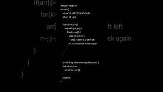 Remove Duplicates from Array in C #clanguage #cprogramming #codingtips