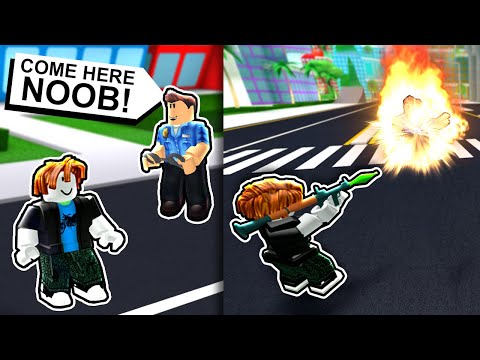 Noob W A Rocket Launcher Trolling Noob Disguise Roblox Mad City Youtube - roblox noob with rocket launcher