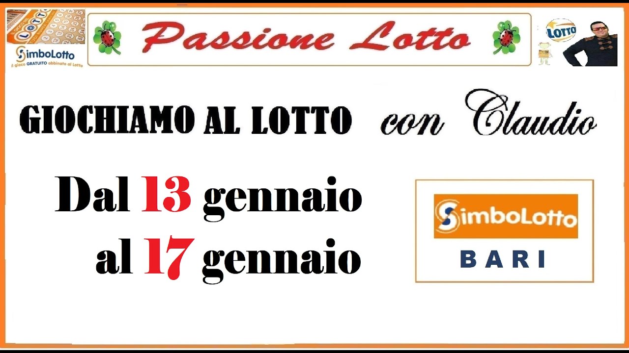 Le mie previsioni del gioco del lotto dal 14 gennaio al 17 gennaio 2026 * aggiornamento ambata bari