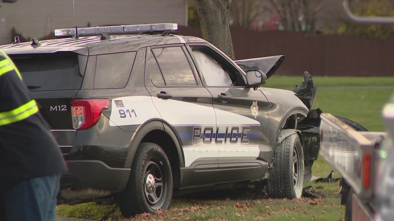 Plainfield pursuit ends in 2 crashes after shots reportedly fired at
