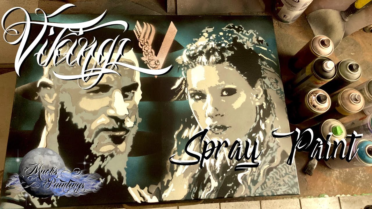 VIKINGS *Ragnarr & Lagertha*-Spray Painting by MACK'S PAINTINGS