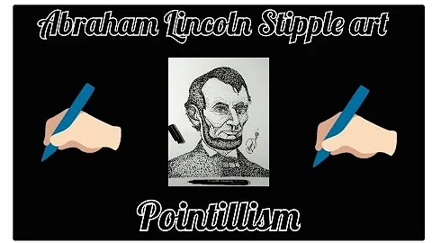 How to draw Abraham Lincoln (Stipple art Pointillism) ASMR music