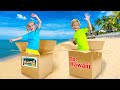 We Pretend to Send Ourselves Overseas to Hawaii! skit Katya and Dima Family Vacation