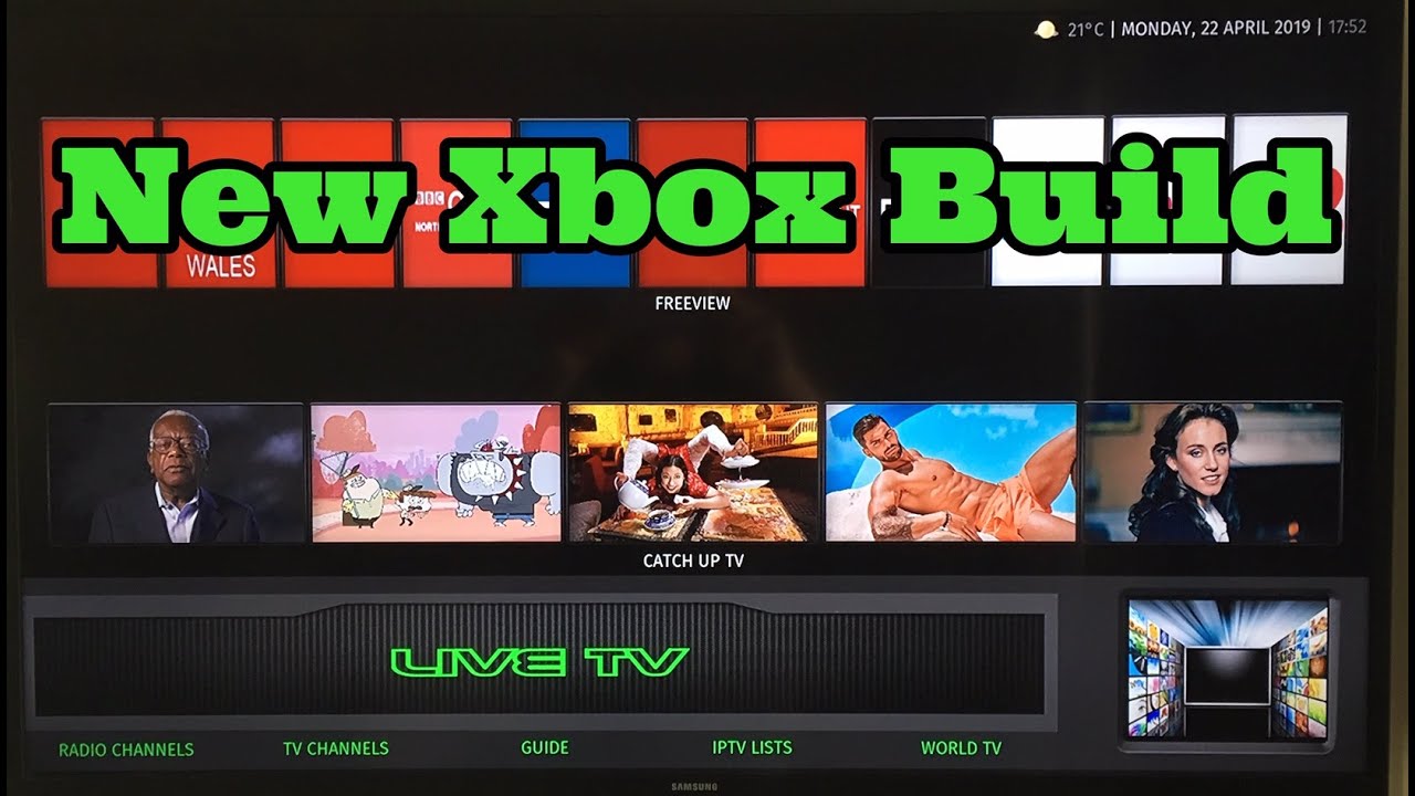 NEW XBOX SG COSOLE KODI 18 LEIA BUILD APRIL LIVE TV GUIDE WORKING