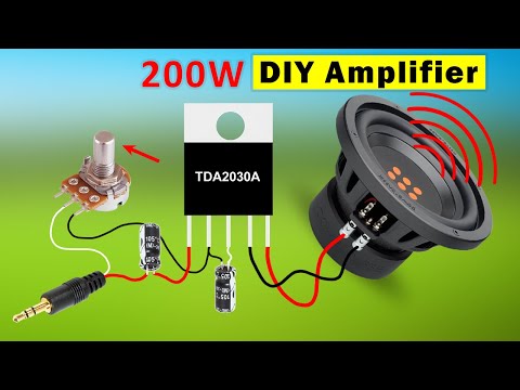 فيديو Make ultra Bass Amplifier at home using TDA2030, Homemade Amplifier DIY