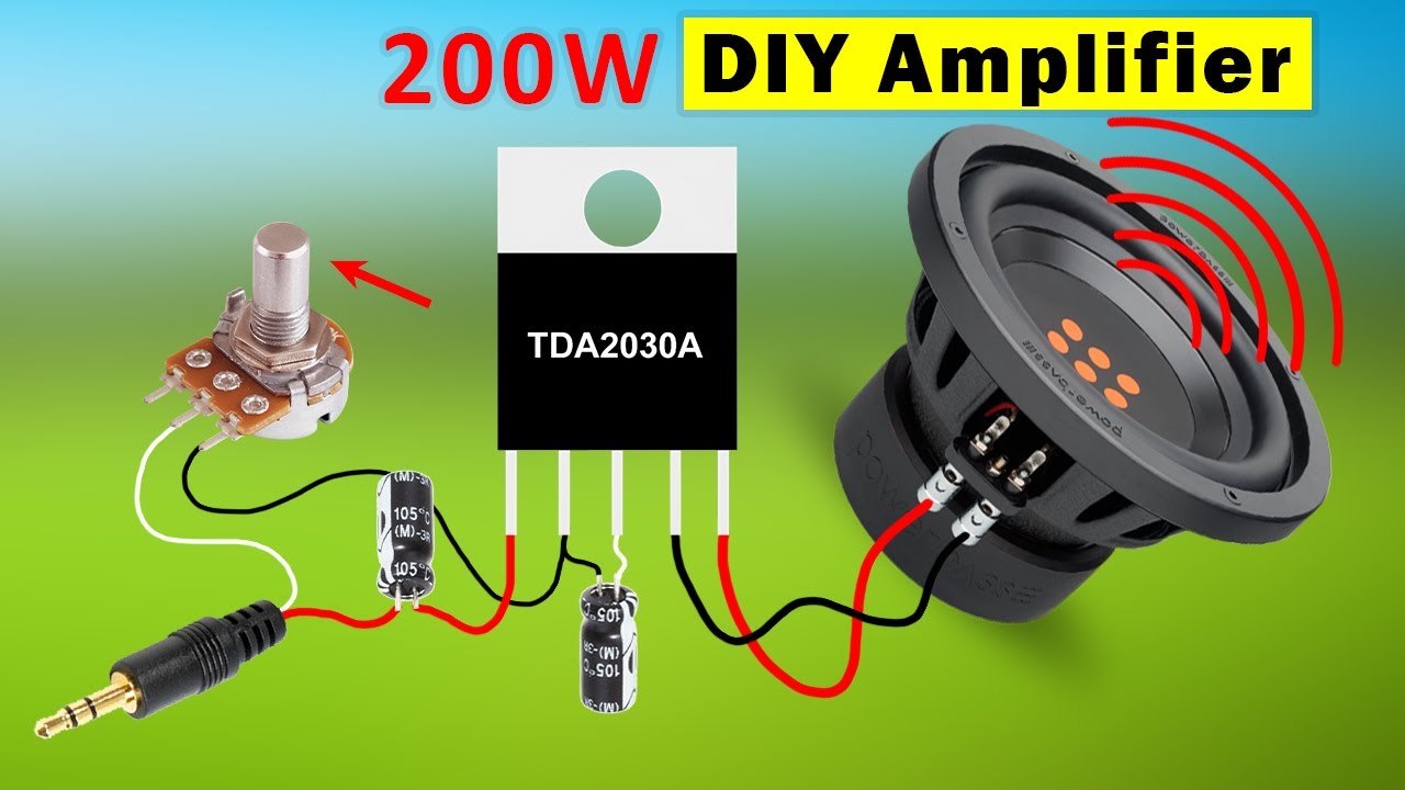 Make ultra Bass Amplifier at home using TDA2030, Homemade Amplifier DIY