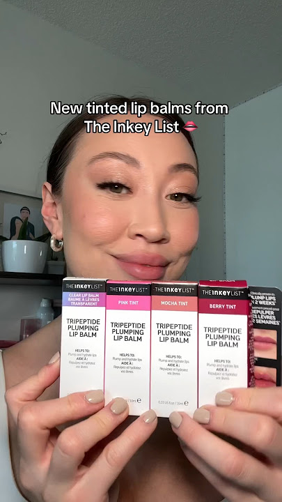 Trying out the new tinted lip balms from The Inkey List! 👄 #skincare #lipgloss #lipcare
